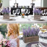 10 paquetes de flores falsas, lavanda artificial, plantas sintéticas de plástico para decoración del hogar, boda, cocina, jardín, patio, porche, ventana, centros de mesa de oficina, decoraciones para interiores y exteriores, color púrpura - details 6