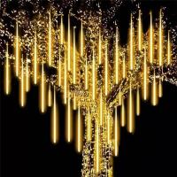 Guirnalda de luces Led de lluvia de meteoritos, 8 tubos, guirnaldas de calle, decoraciones de árboles de Navidad para exteriores, luces de jardín de hadas de Año Nuevo - details 12