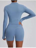 Conjunto deportivo USTADO de 2 UDS Yoga TRE para mujer, sujetador de entrenamiento transpirable Fiess, camiseta corta de manga larga para gimnasio, parte inferior ajustada para acampar - details 63