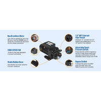 YOUNGTREE Bomba de diafragma de agua dulce sin escobillas, 110 V, transferencia de presión, servicio continuo, 6,0 GPM, 55 PSI, bajo demanda, 110 voltios CA para - details 5