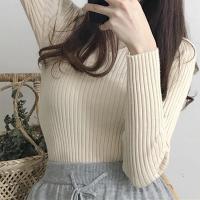 Suéter Sexy ajustado con cuello en V para mujer Manga larga de punto con parte inferior suave - details 18