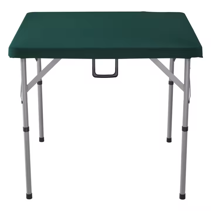 SucceBuy Mesa de Mahjong, mesa de cartas plegable por la mitad para 4 jugadores con tablero verde resistente al desgaste, mesa de dominó cuadrada plegable portátil - 1