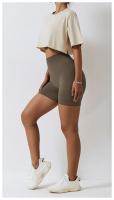 Shorts de Cintura Alta para Mujer en Verano Color Caramelo Ideal para Entrenamiento en Gimnasio y Yoga - details 25