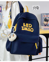 Mochila coreana simple de color sólido con alfabeto para estudiantes, mochila ligera de gran capacidad para viajes, mochila informal versátil - details 13