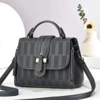 Bolso de hombro diagonal de gran capacidad de alta gama para mujer, botón con cremallera, forro de poliéster -21497 - details 2