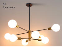 Candelabros nórdicos modernos E27, lámpara LED de oro negro, iluminación del hogar para dormitorio, sala de estar, lámpara de techo LED, accesorios de iluminación interior - details 9