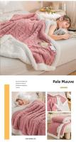 Manta de Lana Cálida y Espesa en Sherpa con Forro de Coral Suave para Invierno Ideal para Solapa de Cama Individual y Doble - details 8