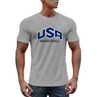 Camiseta deportiva de secado rápido para hombre, camiseta con letras estampadas, de manga corta, elástica, ligera - details 9