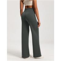 Pantalones de pierna recta sueltos con capa de aire lavados con arena, pantalones de yoga deportivos desnudos de cintura alta modales para mujer - details 18