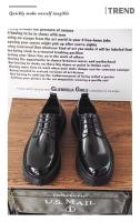 2025 Zapatos de cuero para hombres Estilo casual de negocios Encaje grueso brillante Sellado Parte inferior plana Características Borde cruzado - details 9