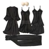 Conjunto de mujer y encaje, pijama de verano con pantalón, ropa casual para el hogar, bata estilo kimono, PJS - details 12