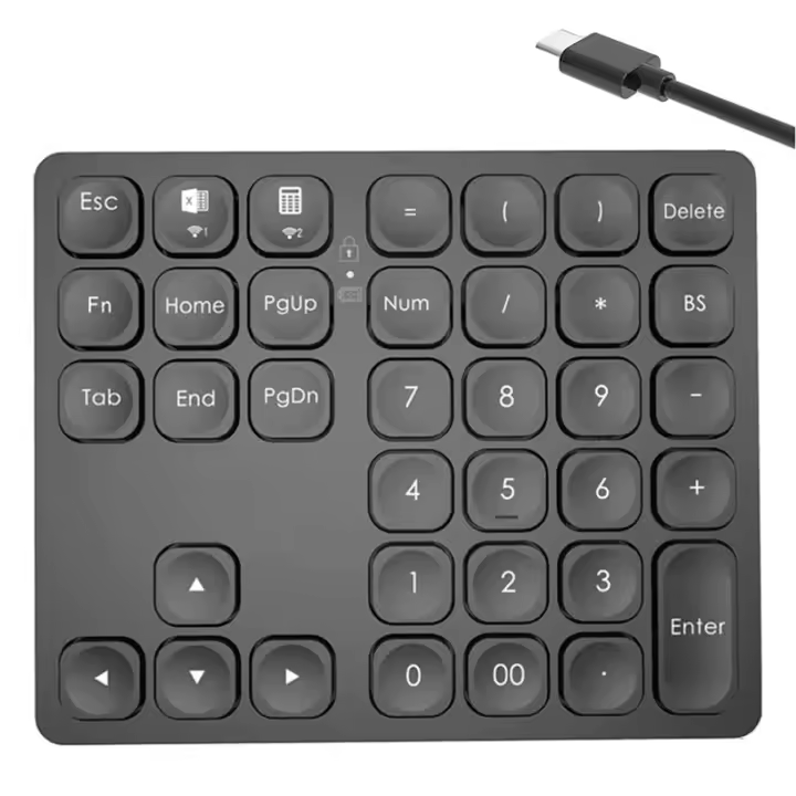 Miniteclado inalámbrico con Bluetooth para teléfono, tableta, teclado, ratón, Samsung, Xiaomi, Android, Apple, negro - 1