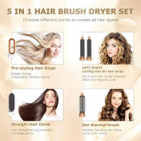 Cepillo secador de pelo, 5 accesorios para cabellos lisos y luminosos, ondas suaves o rizos marchos - details 1