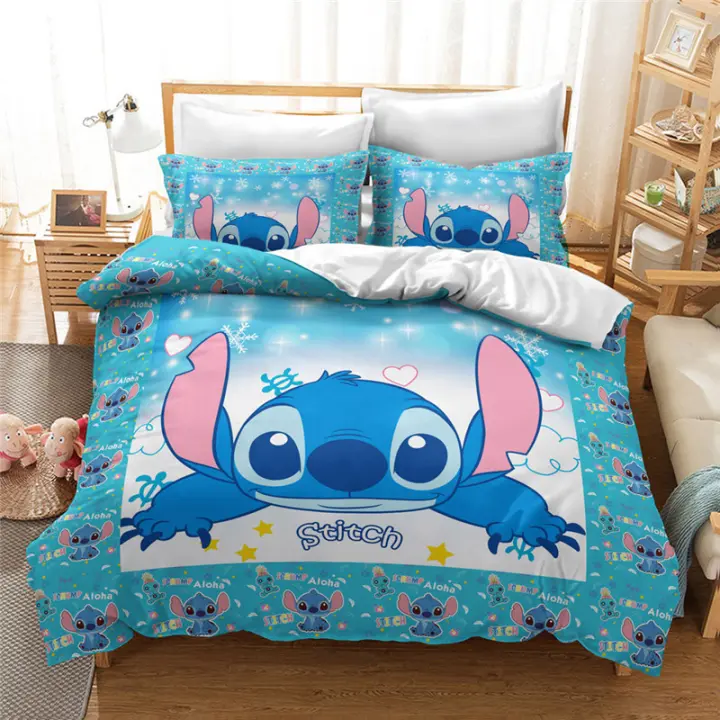 Juego de Ropa de Cama Lilo Stitch Fundas de Edredón de Dibujos Animados para Niños - 1