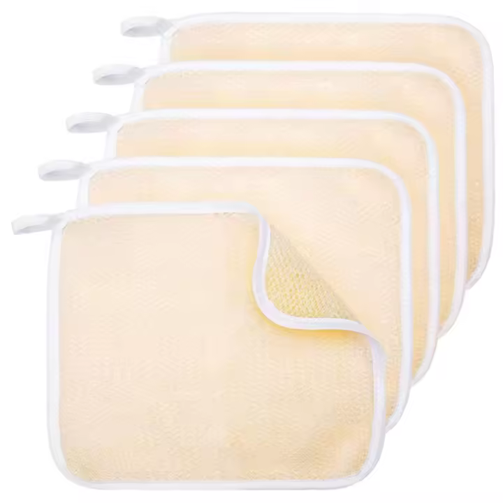 Paño de baño Exfoliante para cara y cuerpo, tejido de toalla, 5 piezas - 1