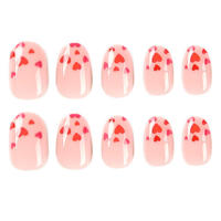Uñas postizas rosas para el día de San Valentín, colores brillantes y diseño llamativo, adecuadas para uso a largo plazo - details 3