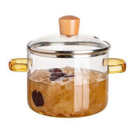 Cacerola de cocina transparente con tapa, olla de vidrio mejorada más gruesa y pesada para usar en llamas abiertas y estufas de Gas - details 4