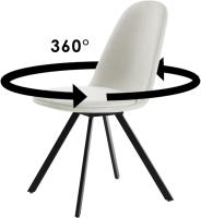 Juego de 4 sillas giratorias de ante para comedor con asiento acolchado, sillas de diseño para salón o cocina, con patas de metal negro, marrón - details 83