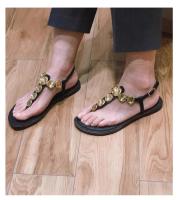 Zapatillas de Playa de Moda para Mujer Pisa Romana de Piel de Oveja Versión de Oro - details 3