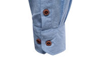 Primavera y verano nuevas camisas de negocios de moda para hombres camisas de manga larga de color sólido de moda japonesa casual de algodón y lino para hombres en hermosos tamaños - details 15