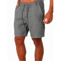 Pantalones Cortos de Lino para Hombres 2023 Color Sólido, Transpirable, Estilo Callejero de Fitness S-3XL - details 1