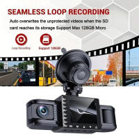Mini Dashcam Camcorder Grabador de Video FHD 1080P para Coche de 3 Canales - details 1