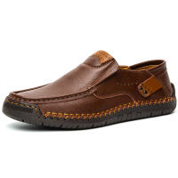 Zapatos De Cuero Hechos a Mano Para Hombre Mocasines Casuales Cómodos Zapatos Planos Para Exterior Caminar Talla Verdadera Para Adultos - details 31