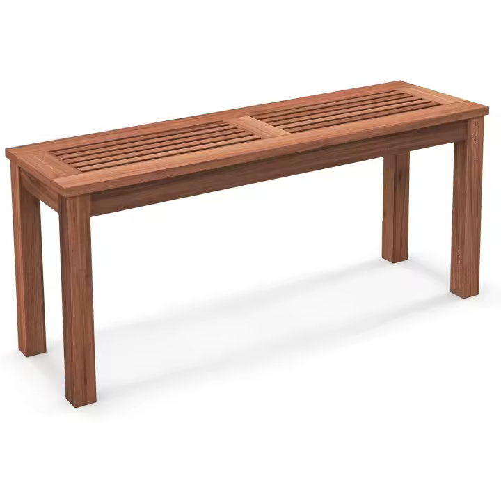Banco de Madera para Patio Estructura Estable para 2 Personas con Banco de Asiento de Listones - 1