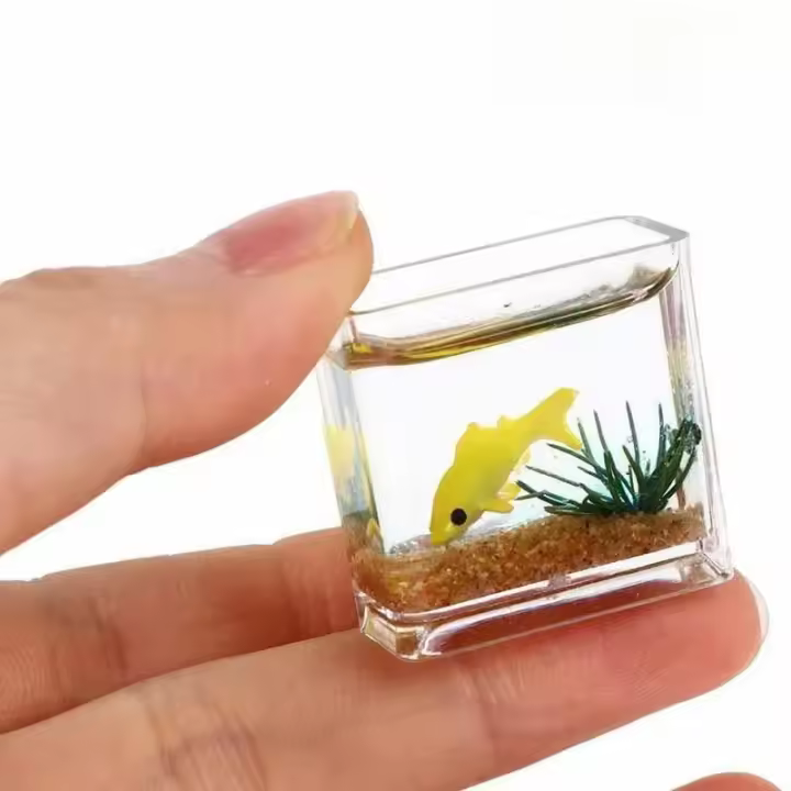 Mini Acuario De Vidrio Micro Para Decoración Del Hogar Y Modelo De Miniatura En Colores Aleatorios Juguete Para Adultos Y Niños - 1