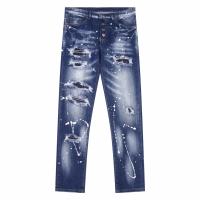 Dsquared2 pantalones vaqueros ajustados para hombre SN34 pantalones holgados con agujeros y emblemas pantalones vaqueros bordados - details 6
