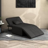 Sofá cama 3 en 1 individual tapizado en lino, sillón reclinable en 5 posiciones, silla de dormir convertible, reposapiés con reposacabezas para salón, carga 200 kg, 95x189x43 cm, gris - details 9