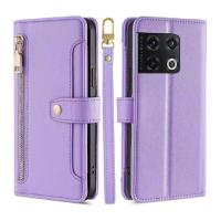 Funda protectora de cuero para OnePlus 10 Pro 5G, moda multifuncional magnética con cremallera y colgante - details 13