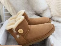 Nuevas botas de nieve con botón lateral portátiles para mujer de piel de oveja de invierno - details 0