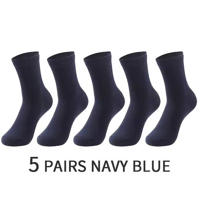 Calcetines finos de algodón para hombre, medias suaves y transpirables, color blanco y negro, 5 pares - 1