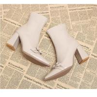 Botines De Tacón Para Mujer, Botines Clásicos De Diario Con Puntera Estrecha Y Cremallera Lateral, - details 13
