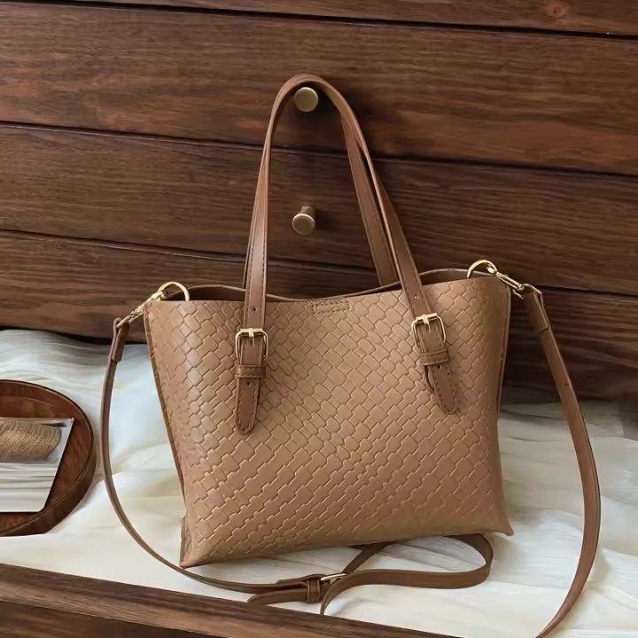 Bolso de Hormigón Estilo Vintage Inspirado Gran Capacidad, Correa Ajustable, Cierre de Cremallera, Forro de Poliéster, Perfecto para El Commute y Uso Diario - 1