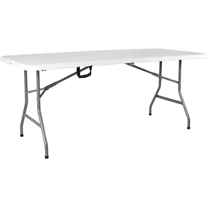 Mesa de Picnic Rectangular Resistente de Vida Designs Plateada, 29,5 cm de Profundidad x 72 cm de Ancho x 28,3 cm de Alto Ideal para Deportes y Camping - 1