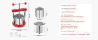 SucceBuy Prensa Manual de Frutas de 0,44 Gal/1,65 L, Barriles Dobles de Acero Inoxidable, Extractor de Jugo para Sidra, Manzana, Uva, Miel - details 1