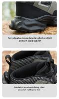 Zapatos de seguridad con botón giratorio para hombre, calzado de trabajo impermeable, botas de construcción con tiras reflectantes, punta de acero, talla 48, Invierno - details 12