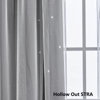 Cortinas de Dormitorio de Doble Capa Aislantes Térmicos Opaques con Ojales Protección UV,1 pieza - details 2