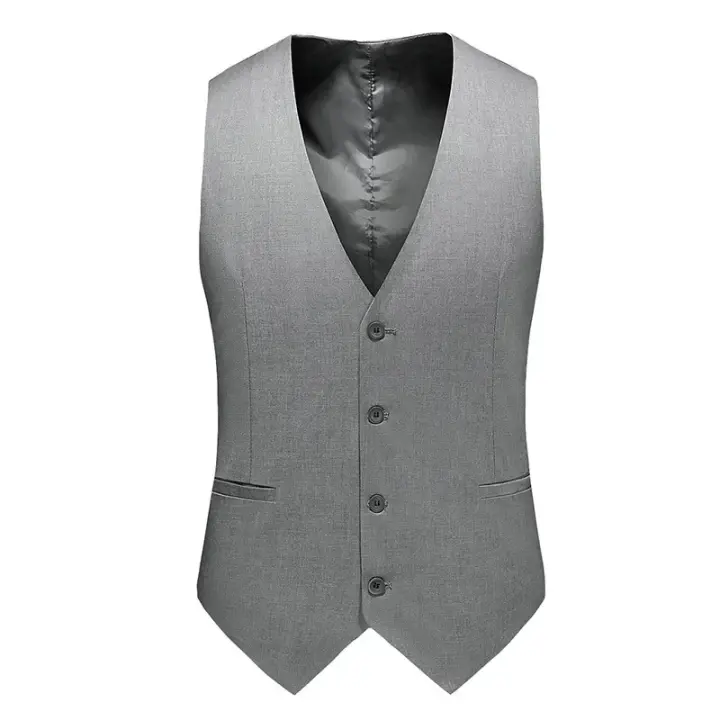Chaleco de traje de negocios para hombre, chaleco de un solo botón de retazos transfronterizos, chaleco informal de moda para hombre hecho en China, verano 2025 - 1