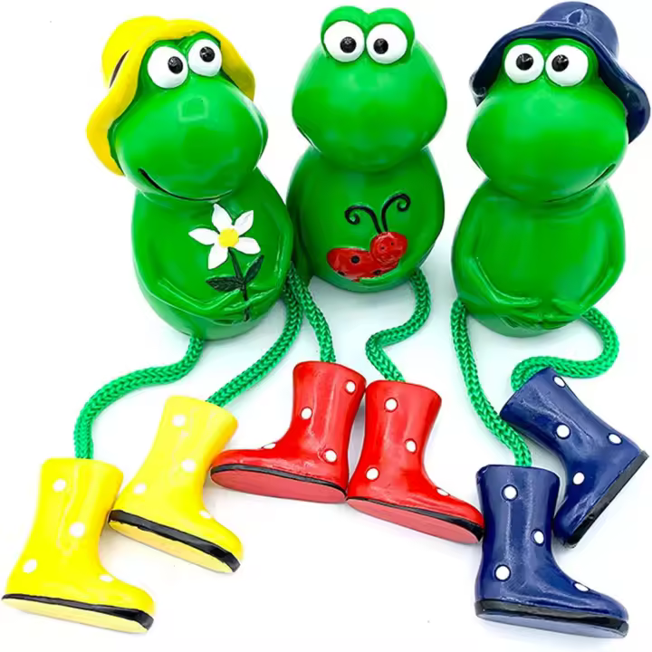 Juego de 3 piezas de resina para decoración de valla, Estatua de Animal para jardín, maceta - 1