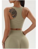 Sujetador de Yoga de Color sólido para mujer, Tops deportivos, medias de Fitness, ropa de entrenamiento de secado rápido absorbente de sudor, NAQIYAYABEI - details 7