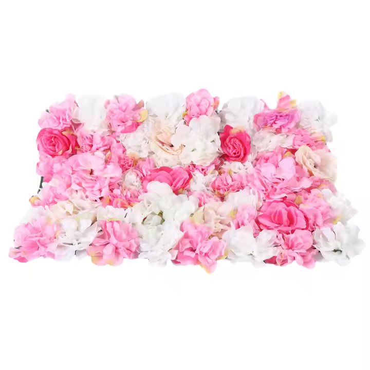 Loohacp-Planta Artificial de seda rosa para pared, alfombrilla para césped, 40x60 cm - 1