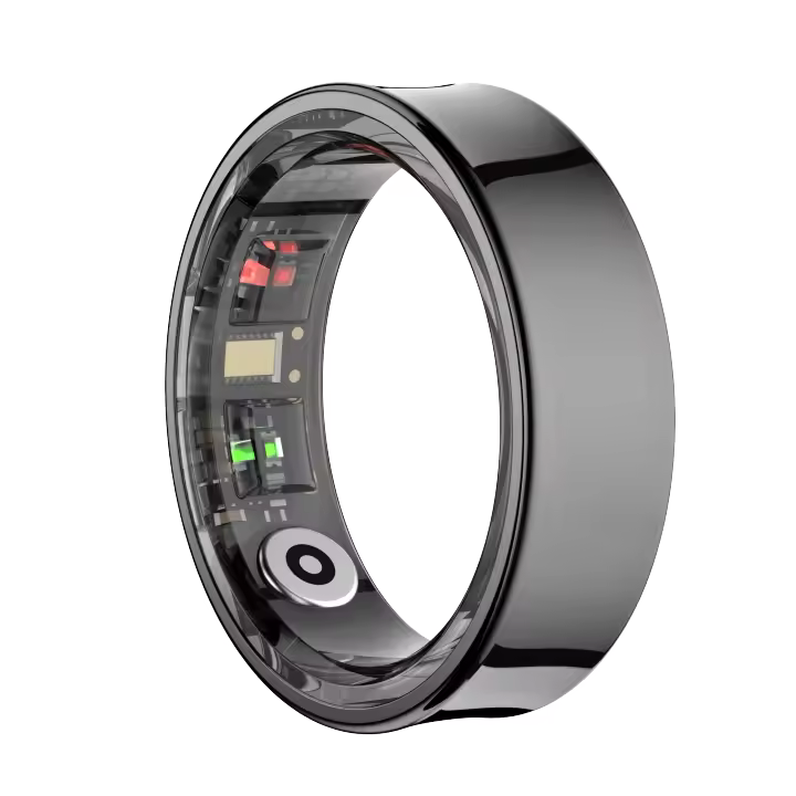 Anillo inteligente SANLEPUS - Monitoreo de salud 24/7, SpO2, sueño y temperatura - Resistencia al agua 5ATM - Plata/Negro/Oro - Envío rápido - 1