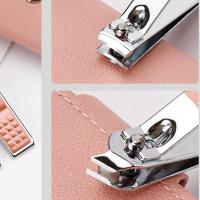 Kit de manicura y pedicura, cortador de 7 piezas, tijeras, pinzas, cortaúñas, con Funda de cuero PU colorida - details 3