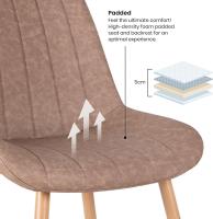 Marrón x4 - Pack de 4 sillas de Comedor, diseño nórdico y Vintage con Asiento Acolchado y Respaldo ergonómico, Color marrón - details 17
