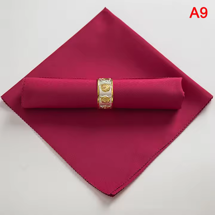 Servilletas de tela de poliéster para decoración del hogar, servilletas para restaurante, boda, fiesta, banquete, cena, 48x48cm - 1