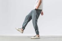 Pantalones casuales de calabazas para hombre, calabazas de lino, de moda, con puños - details 16