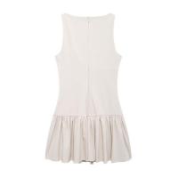 Vestido corto sin mangas de primavera con decoración de lazo de cinco colores en estilo europeo y americano - details 24